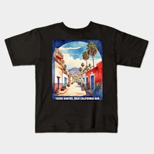 Todos Santos Baja California Sur Mexico Vintage Tourism Travel Kids T-Shirt